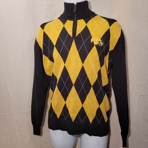 Iowa Hawkeyes 1/4 Zip Argyle Sweater